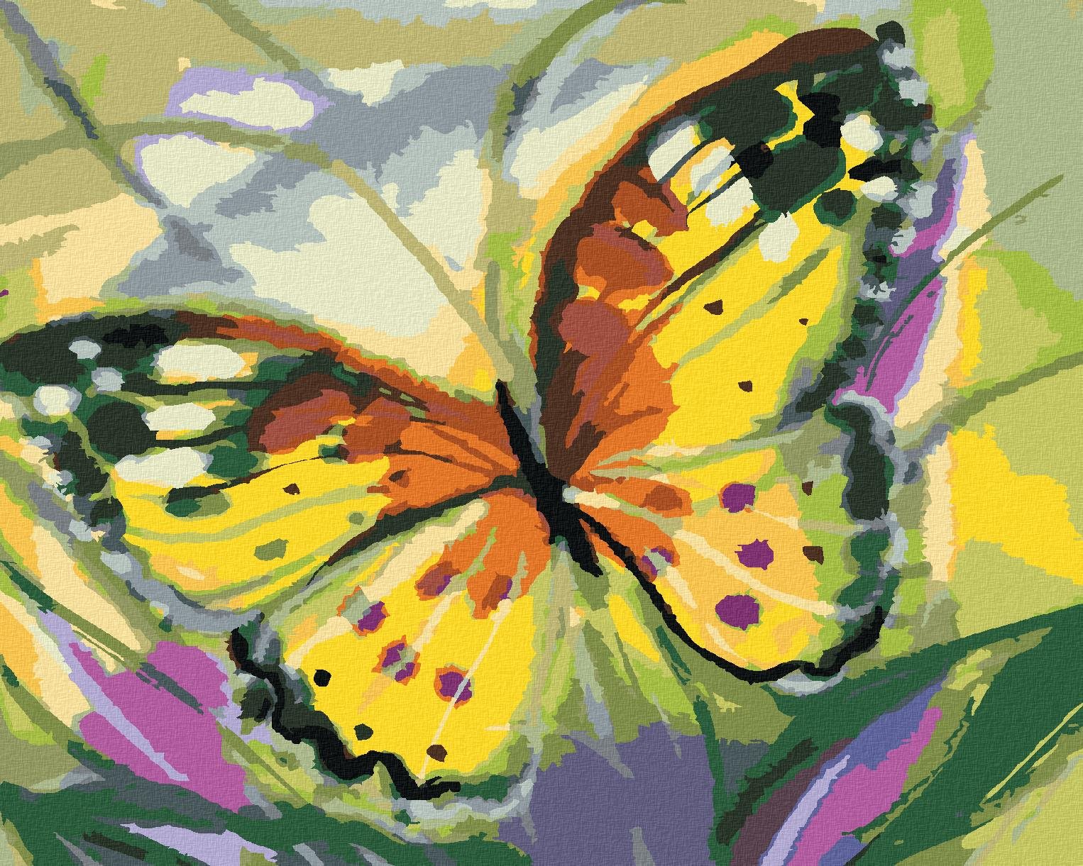 Diamondi - MOTÝL ŽLUŤÁSEK, 40x50 cm, vypnuté plátno na rám