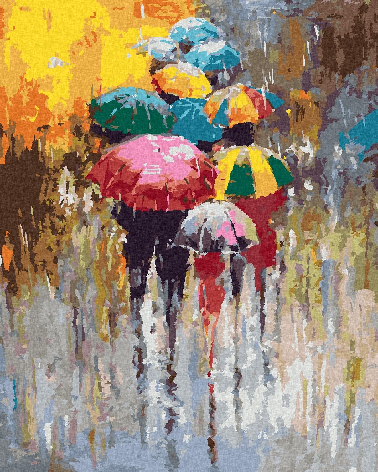 Diamondi - DEŠTIVÝ DEN, 40x50 cm, vypnuté plátno na rám