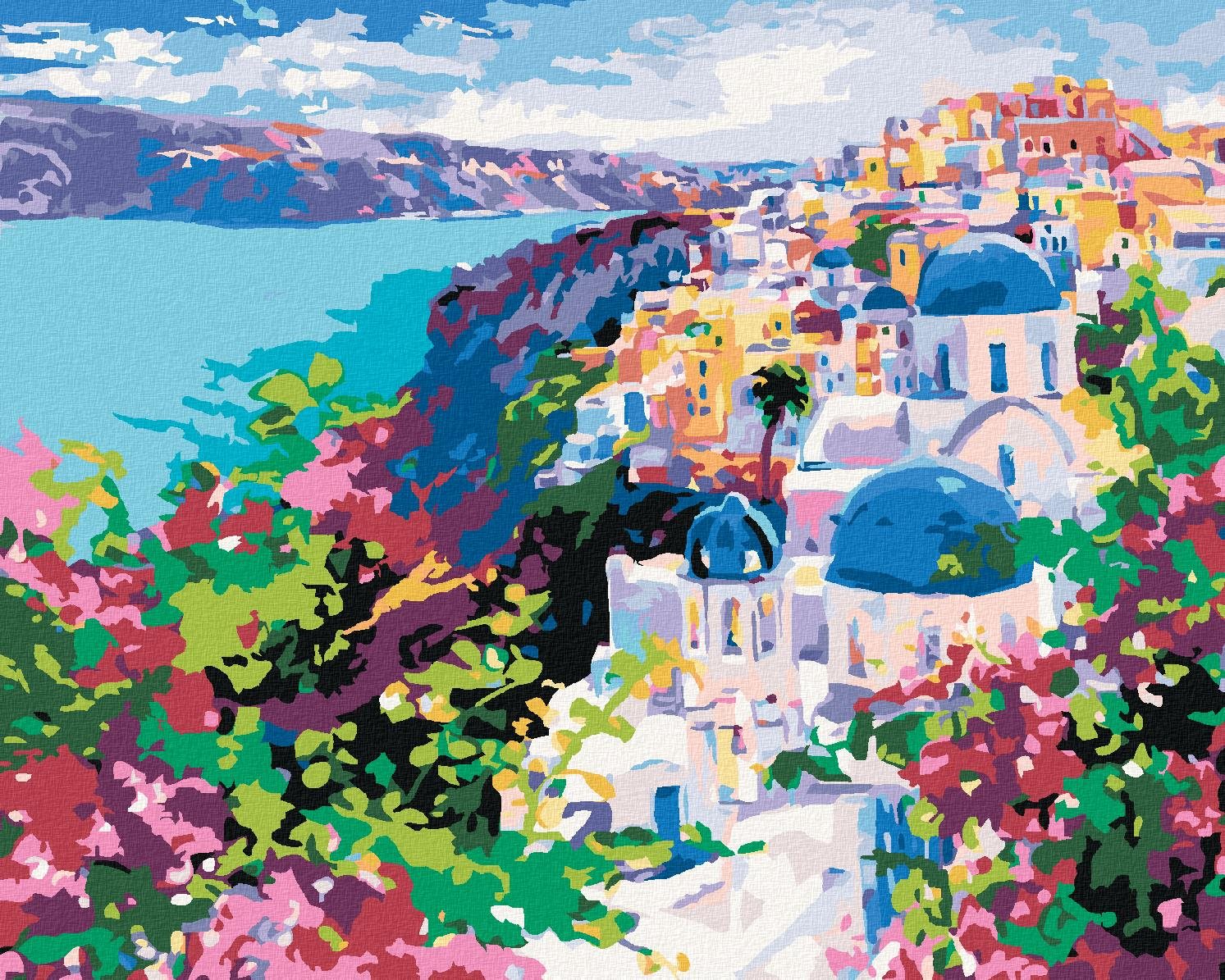 Diamondi - SANTORINI, 40x50 cm, vypnuté plátno na rám