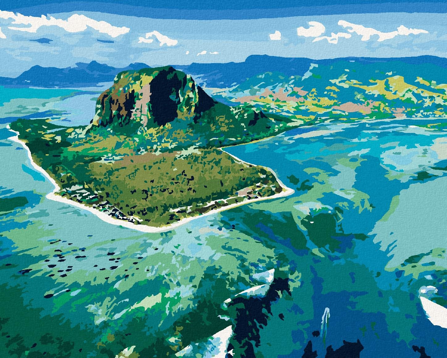 Diamondi - OSTROV MAURICIUS, 40x50 cm, vypnuté plátno na rám
