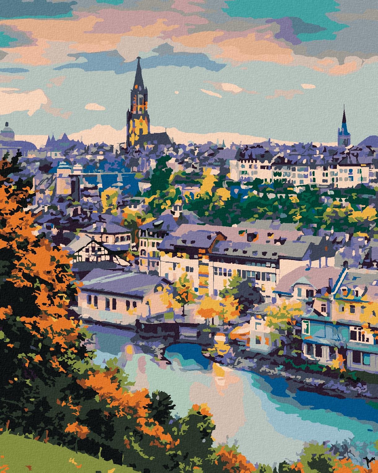 Diamondi - BERN, 40x50 cm, vypnuté plátno na rám