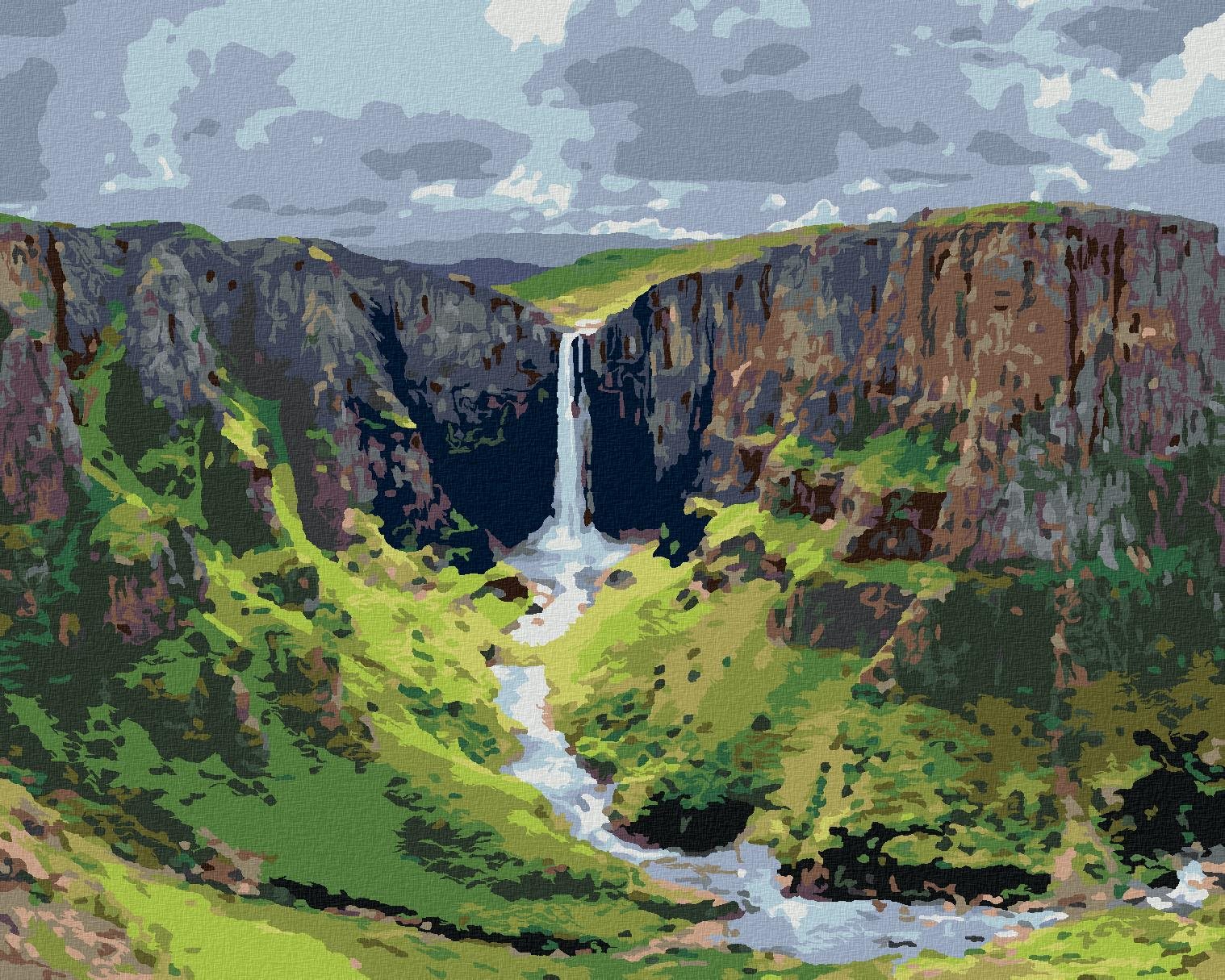 Diamondi - VODOPÁDY METSUNYANE, 40x50 cm, vypnuté plátno na rám