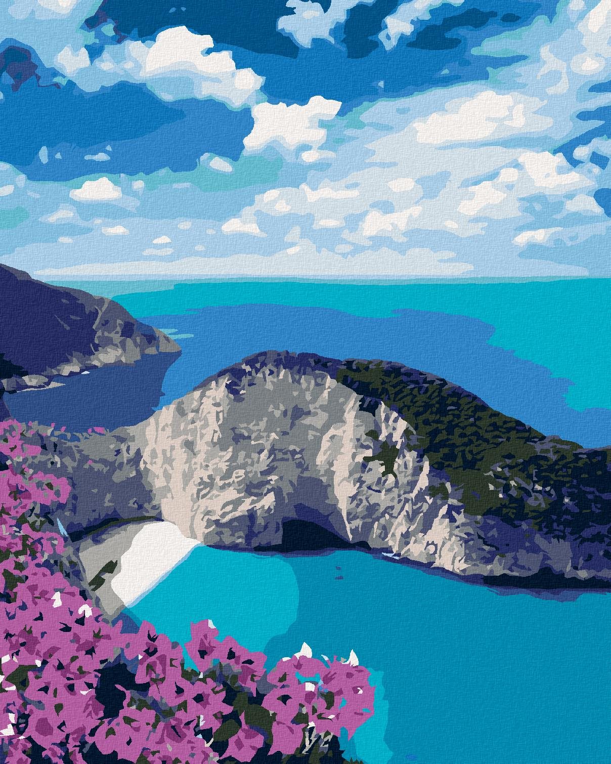 Diamondi - Diamantové malování - PLÁŽ NAVAGIO, 40x50 cm, bez rámu a bez vypnutí plátna
