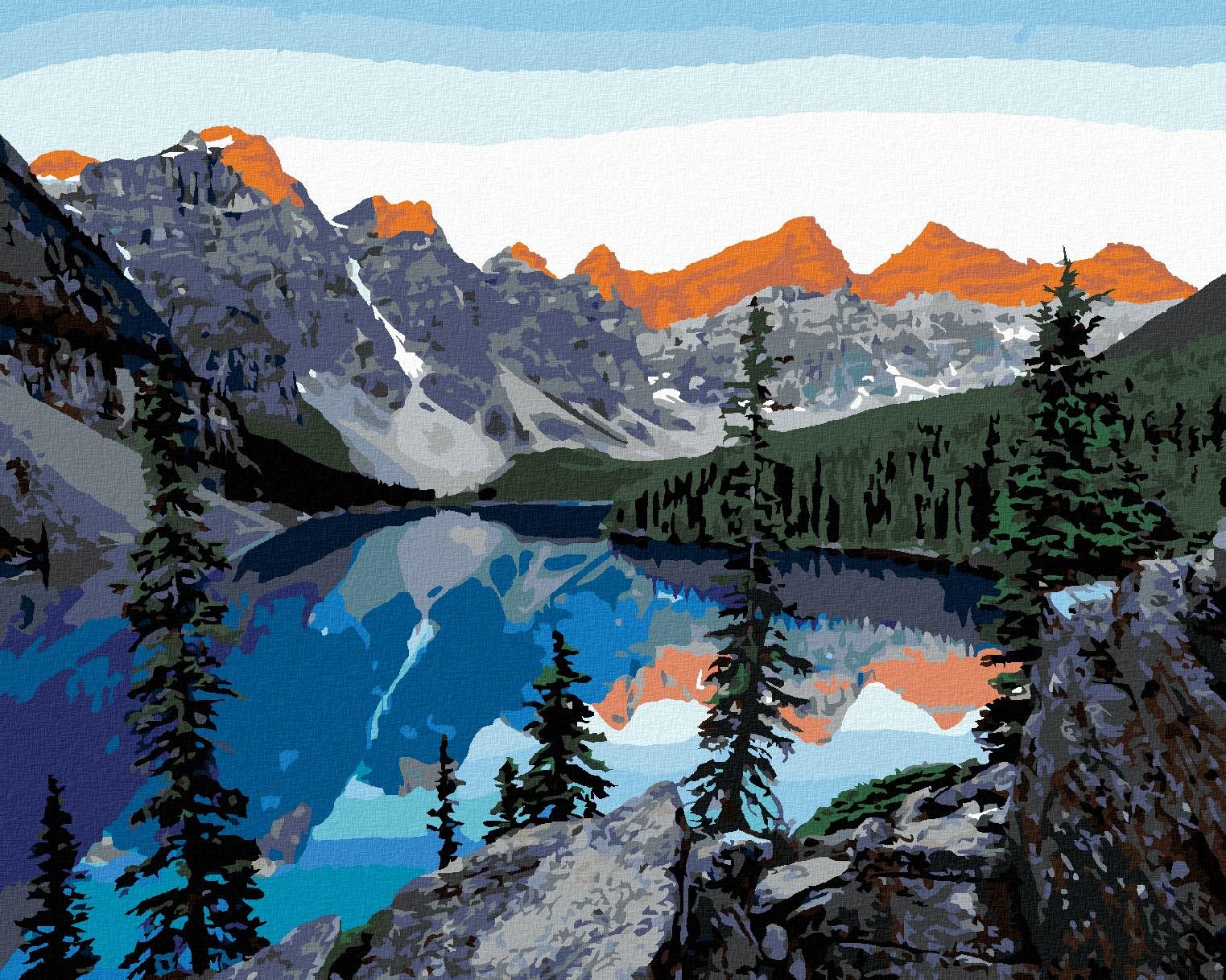 Diamondi - KANADSKÉ JEZERO, 40x50 cm, vypnuté plátno na rám