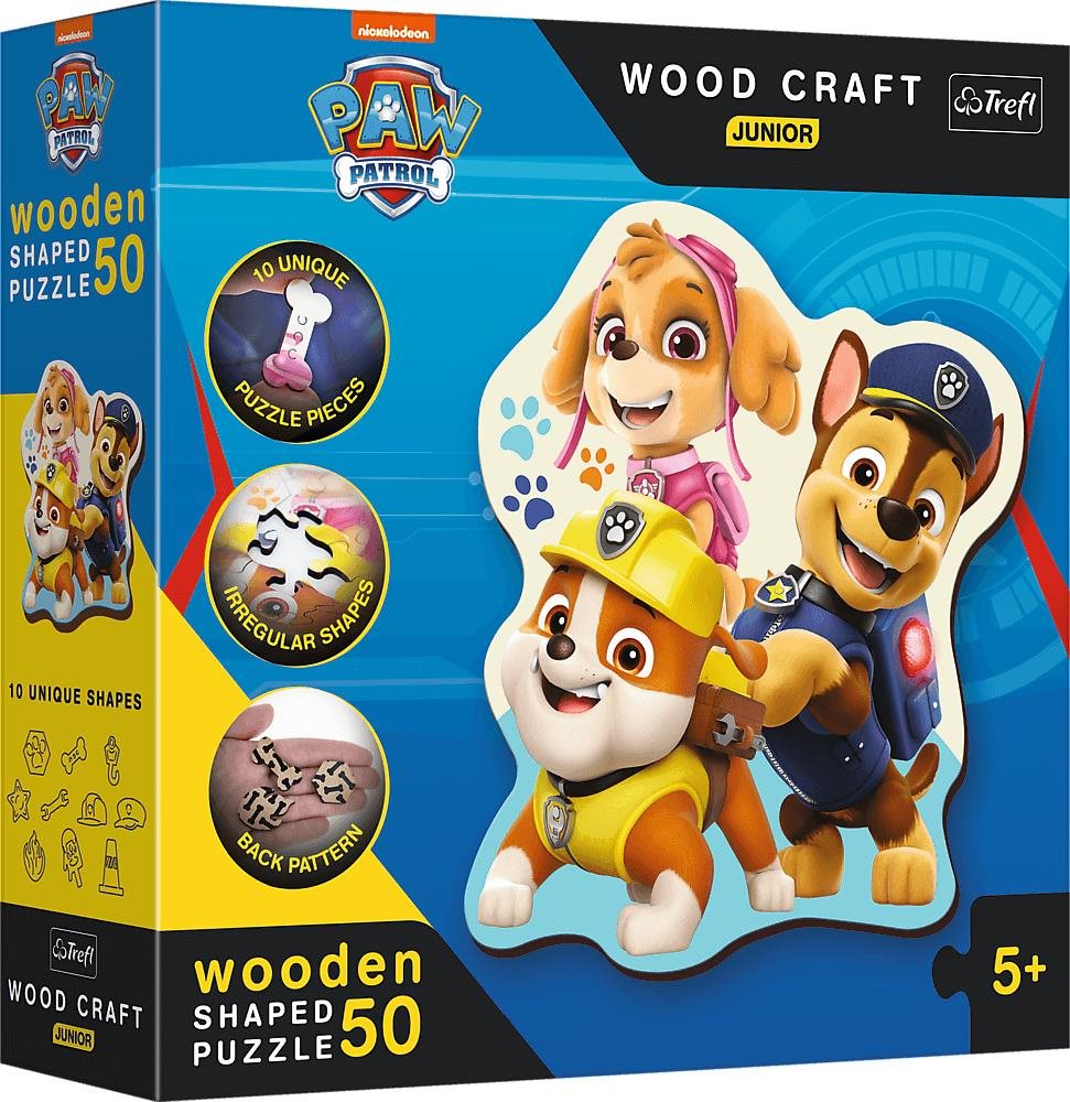TREFL wood craft junior puzzle Tlapková patrola 50 dílků