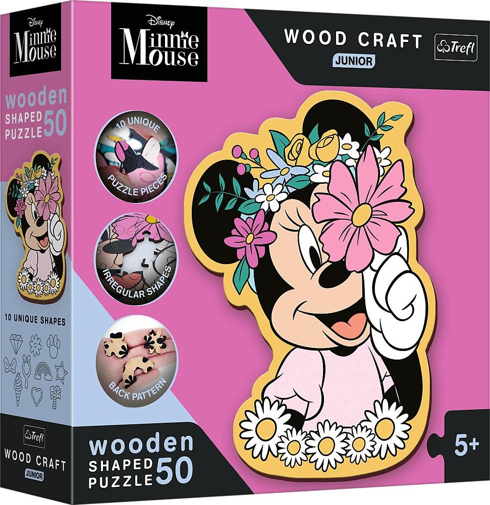 TREFL wood craft junior puzzle Ve světě Minnie Mouse 50 dílků