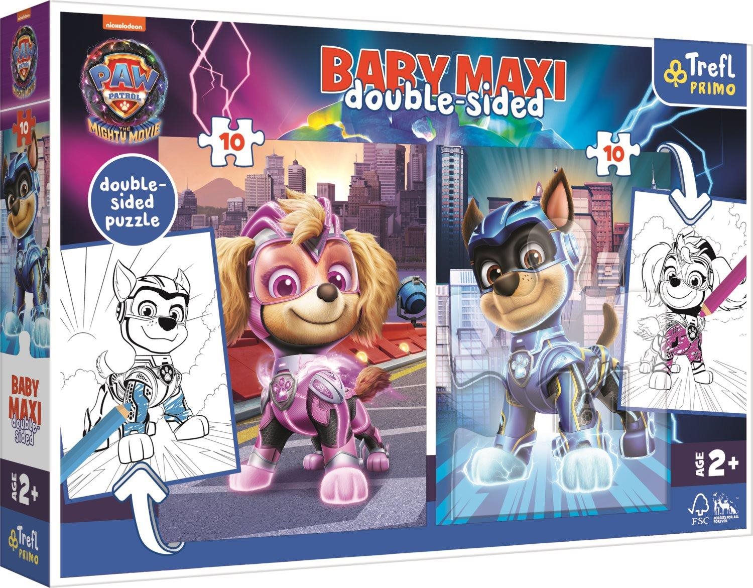 TREFL oboustranné puzzle Tlapková patrola: Psí hrdinové baby maxi 2 × 10 dílků