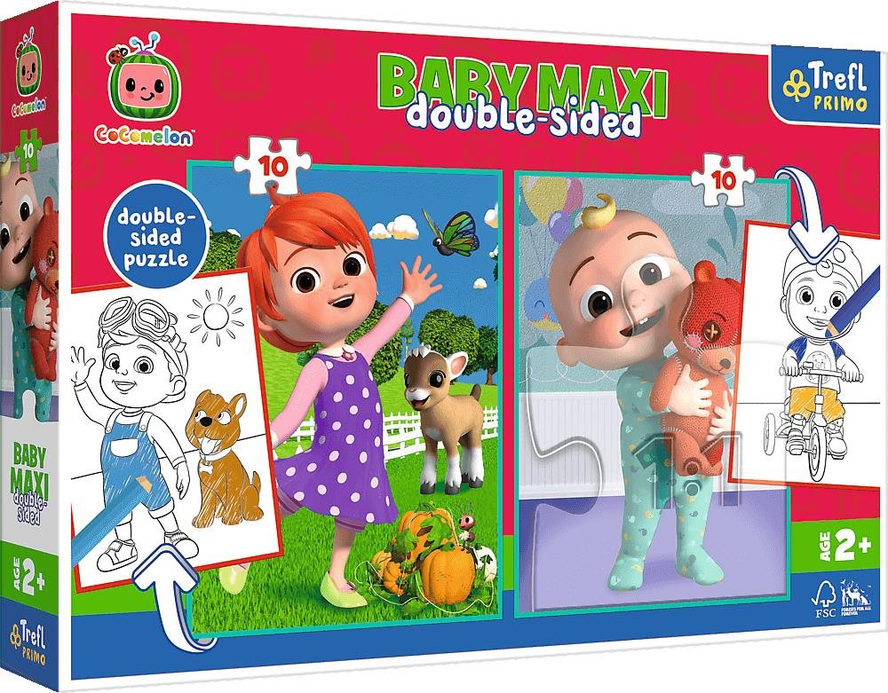 TREFL oboustranné puzzle Cocomelon: Přátelé baby maxi 2 × 10 dílků