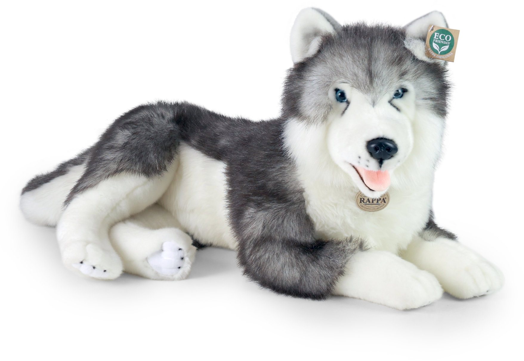 RAPPA Plyšový pes husky ležící 60 cm, Eco-Friendly