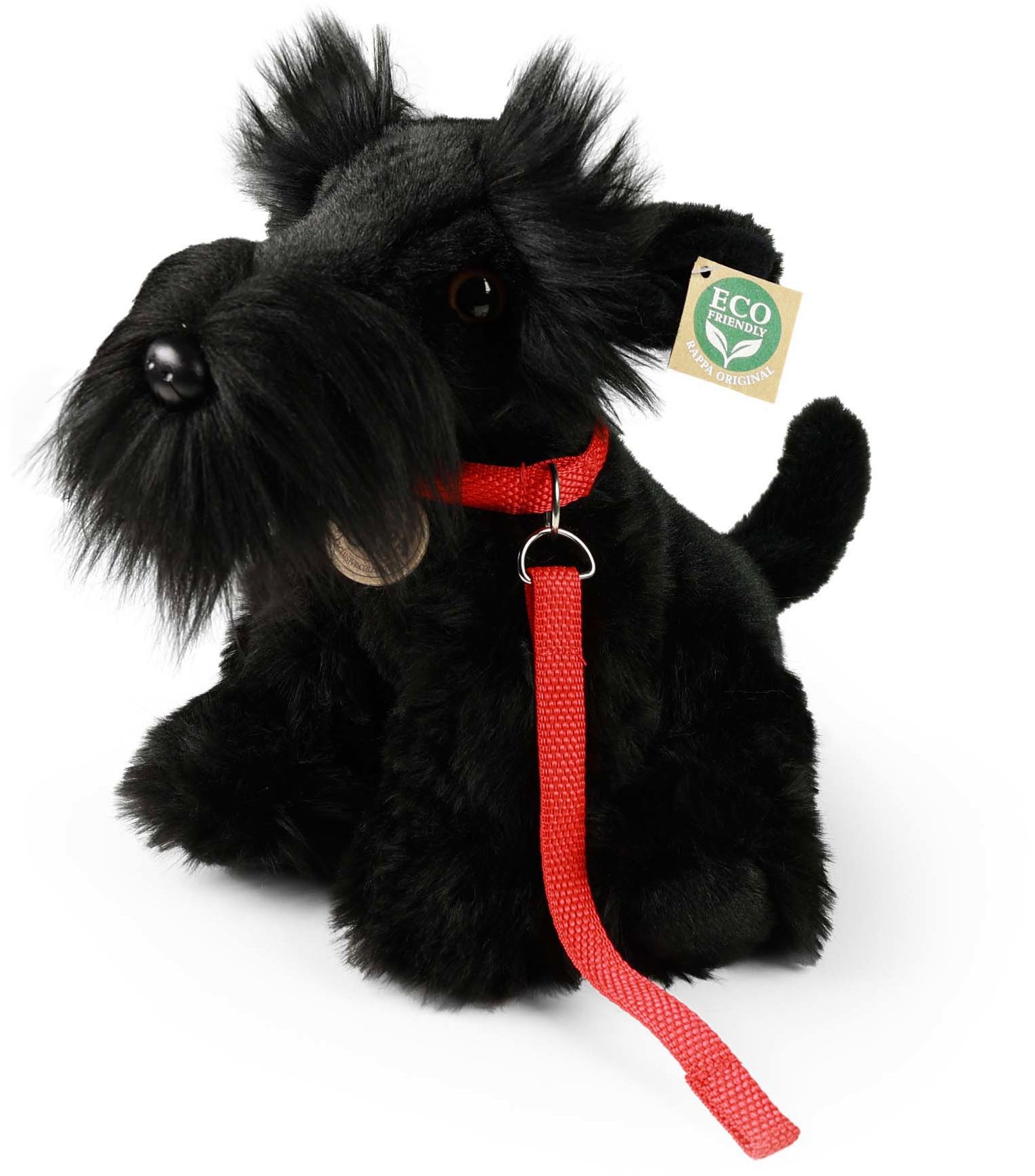 RAPPA Plyšový pes knírač s vodítkem 30 cm, Eco-Friendly