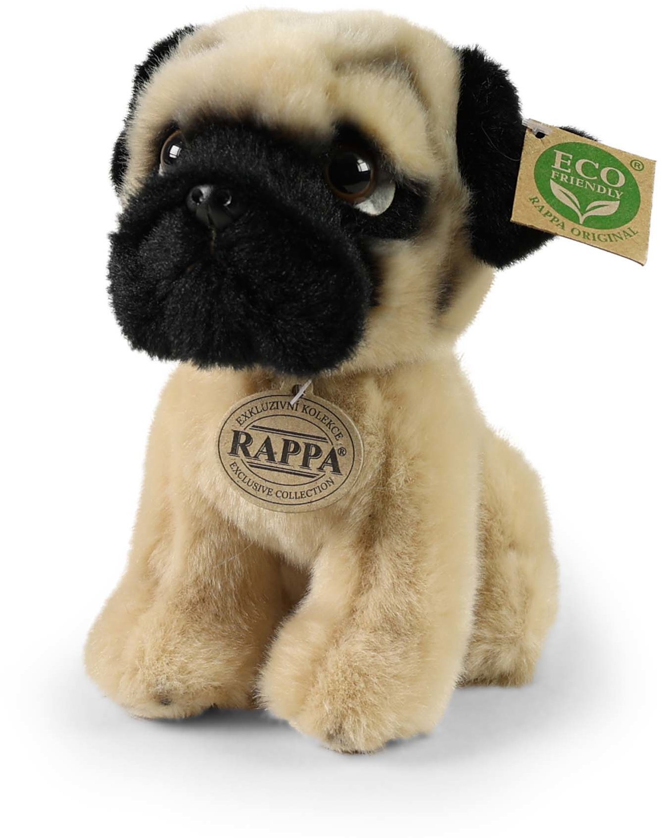 RAPPA Plyšový pes mops 18 cm, Eco-Friendly