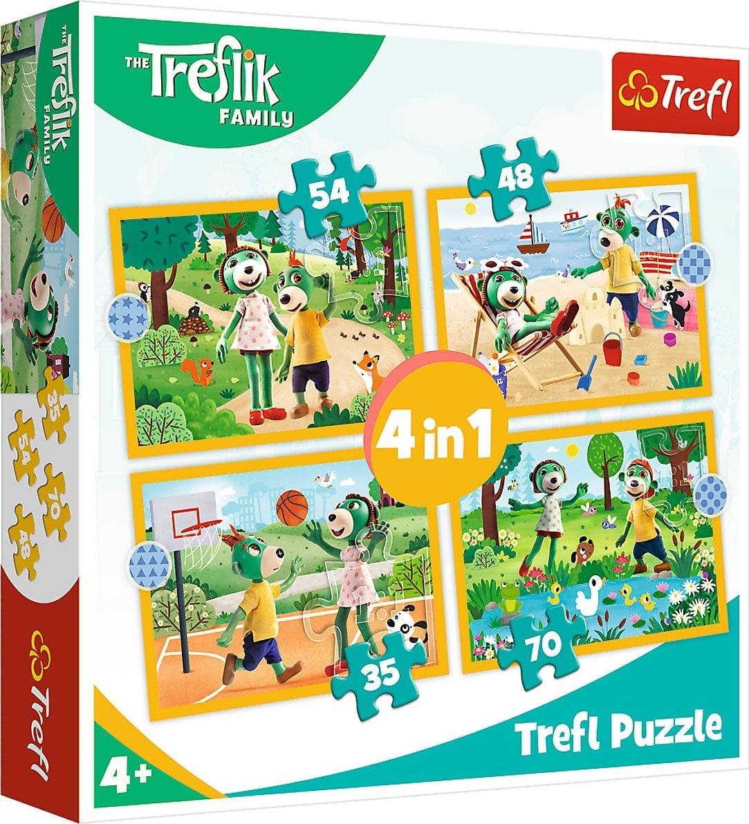 Trefl Puzzle Treflíci na dovolené 4 v 1 (35, 48, 54, 70 dílků)