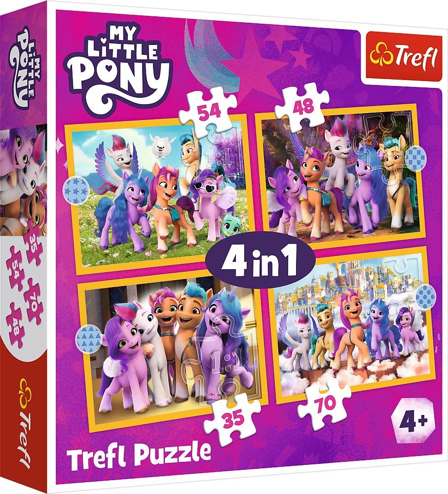 Trefl Puzzle My Little Pony: Seznamte se s poníky 4v1 (35, 48, 54, 70 dílků)