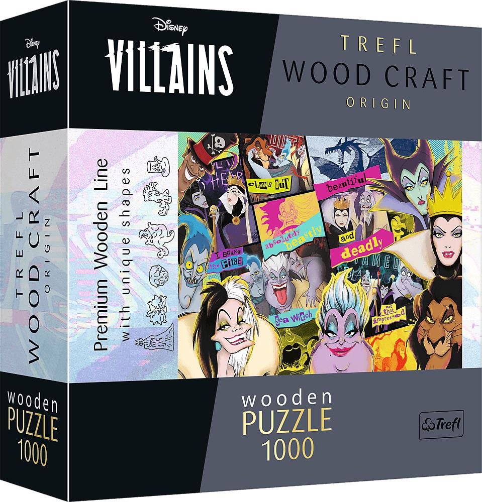 Trefl Wood Craft Origin puzzle Disney: Setkání záporáků 1000 dílků