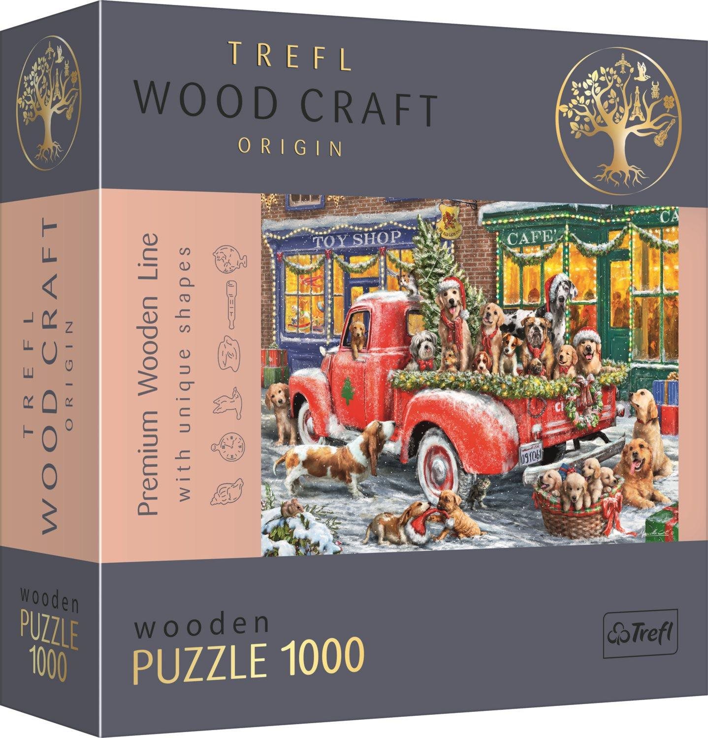 Trefl Wood Craft Origin puzzle Santovi malí pomocníci 1000 dílků