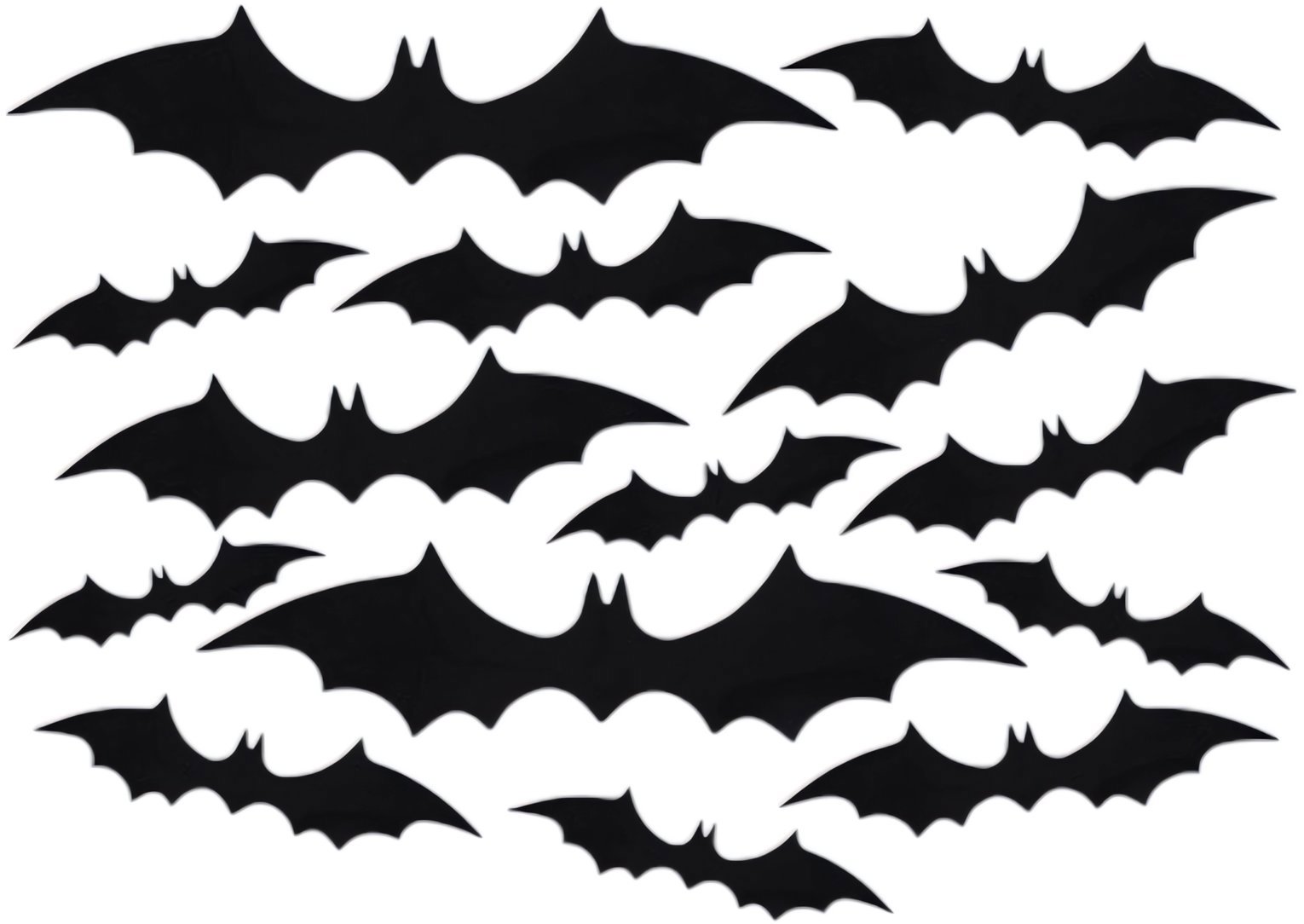 Ruhhy Netopýr 3D samolepky Halloween 56 ks, černá