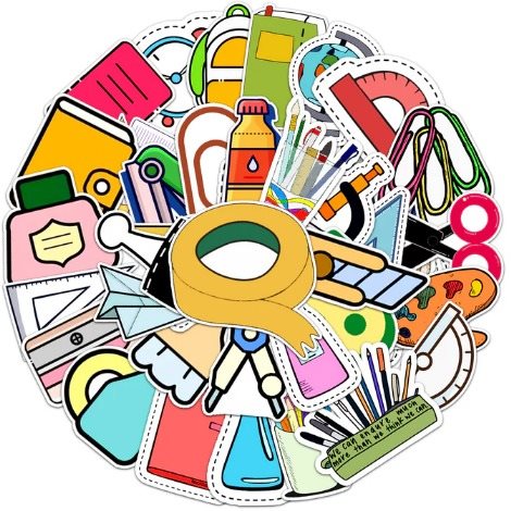 ANNAM Samolepky Kancelářské potřeby 100ks - odlišné samolepky