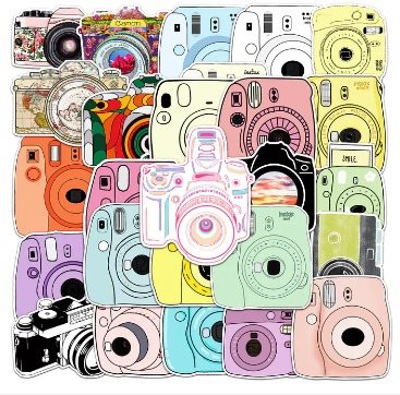 ANNAM Samolepky Camera 50 ks - odlišné samolepky