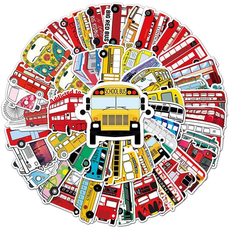 ANNAM Samolepky Autobus 50 ks - odlišné samolepky