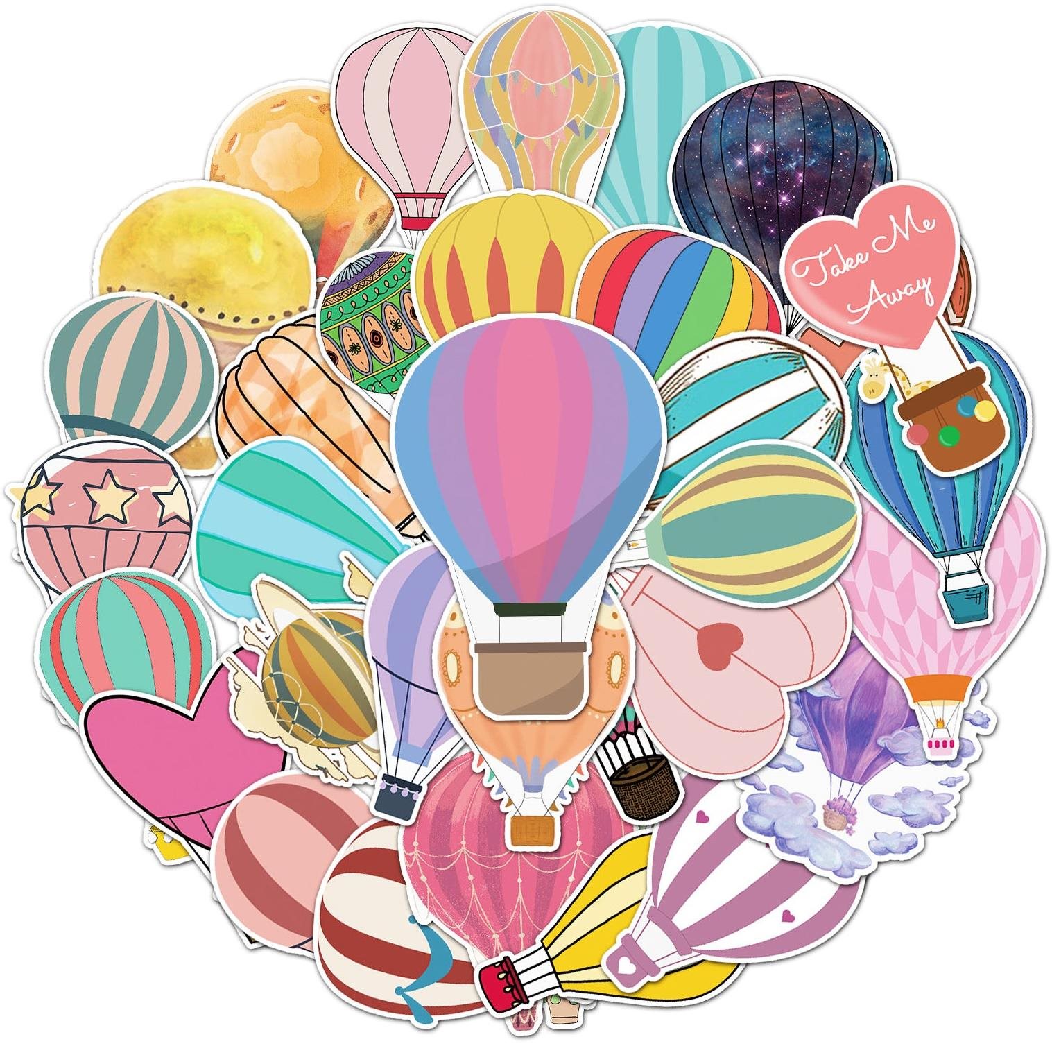 ANNAM Samolepky Létajicí balón 50 ks - odlišné samolepky