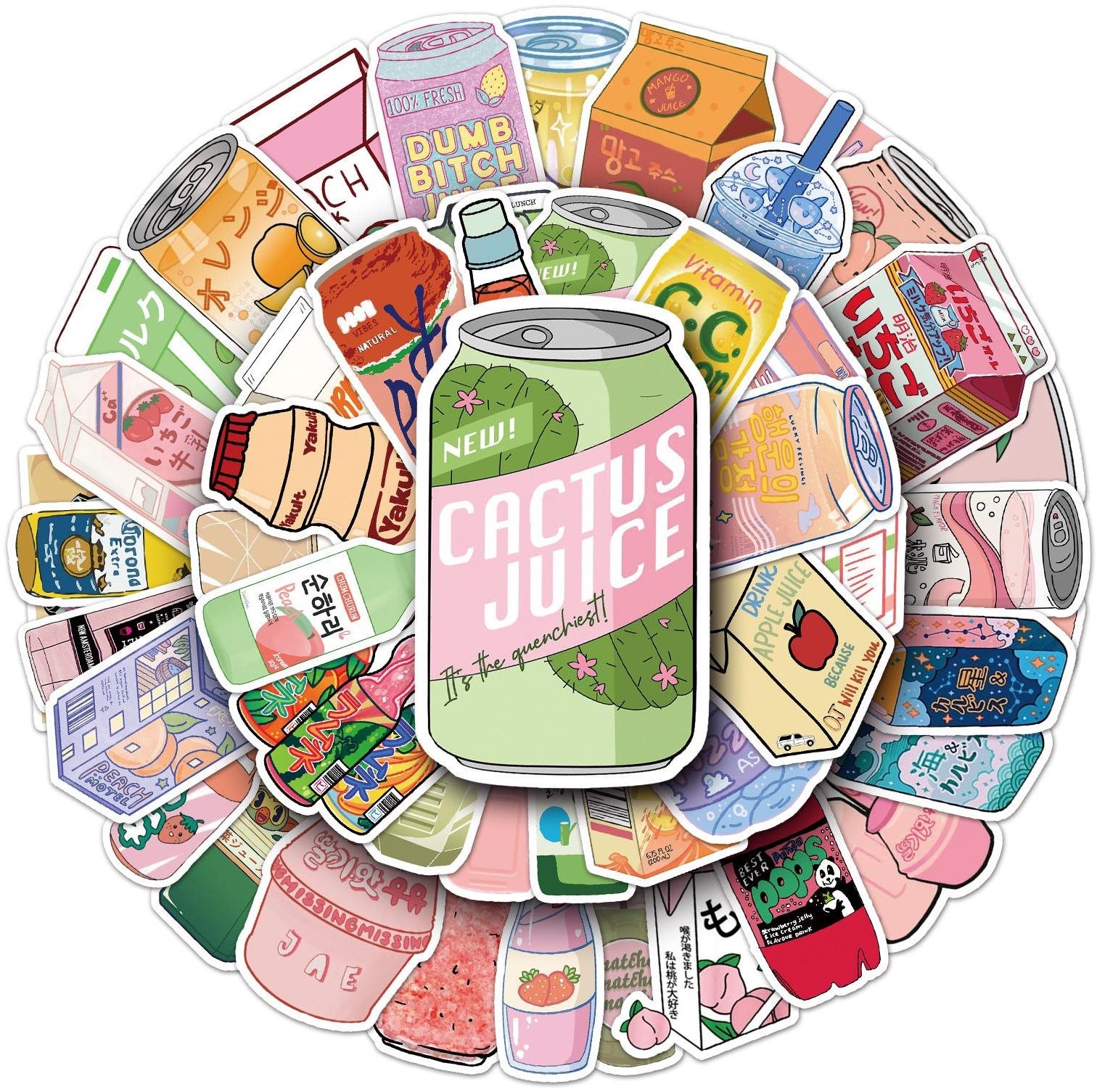 ANNAM Samolepky Nápoje 50 ks - odlišné samolepky