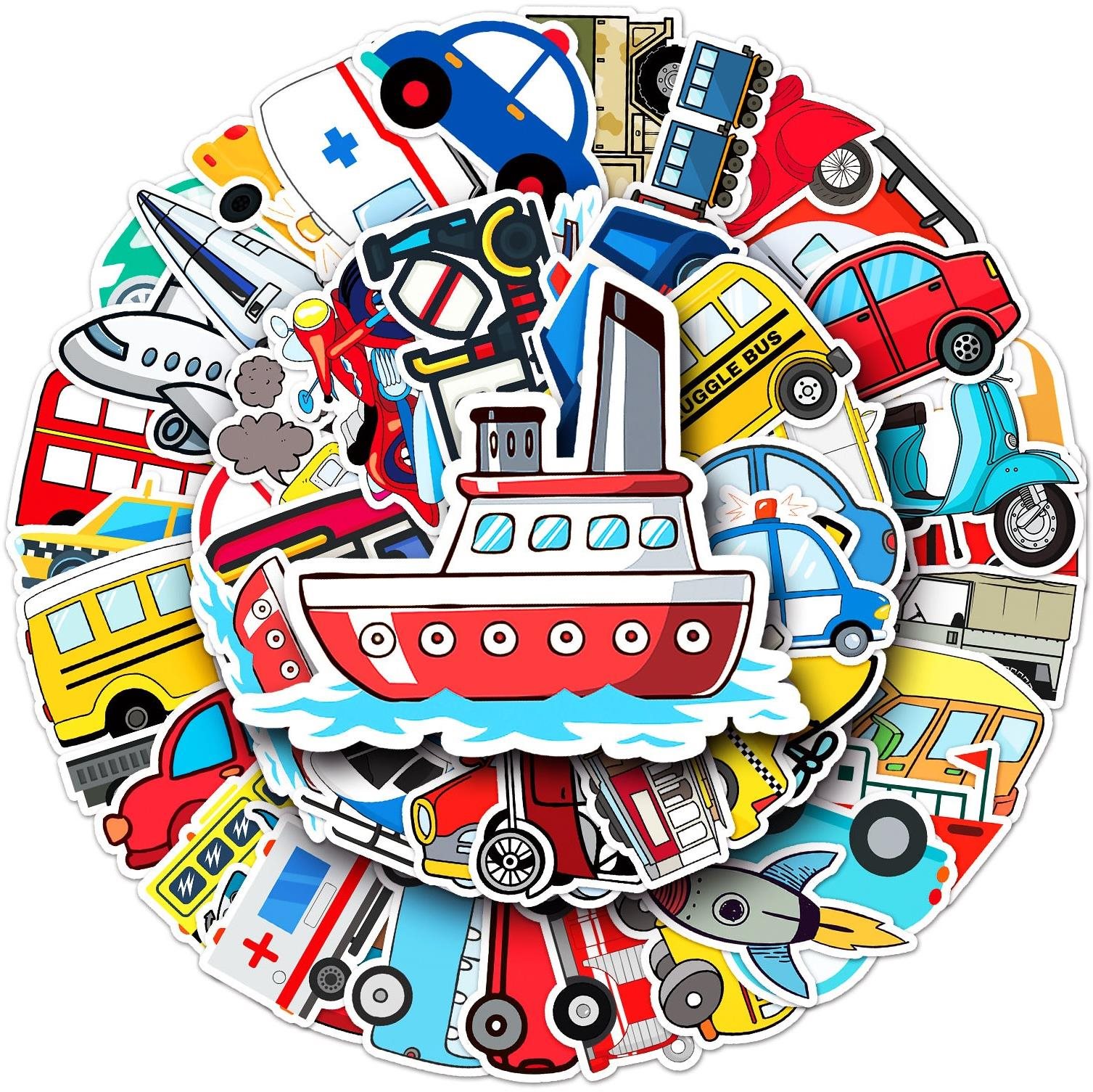 ANNAM Samolepky Dopravní prostředky 50 ks - odlišné samolepky