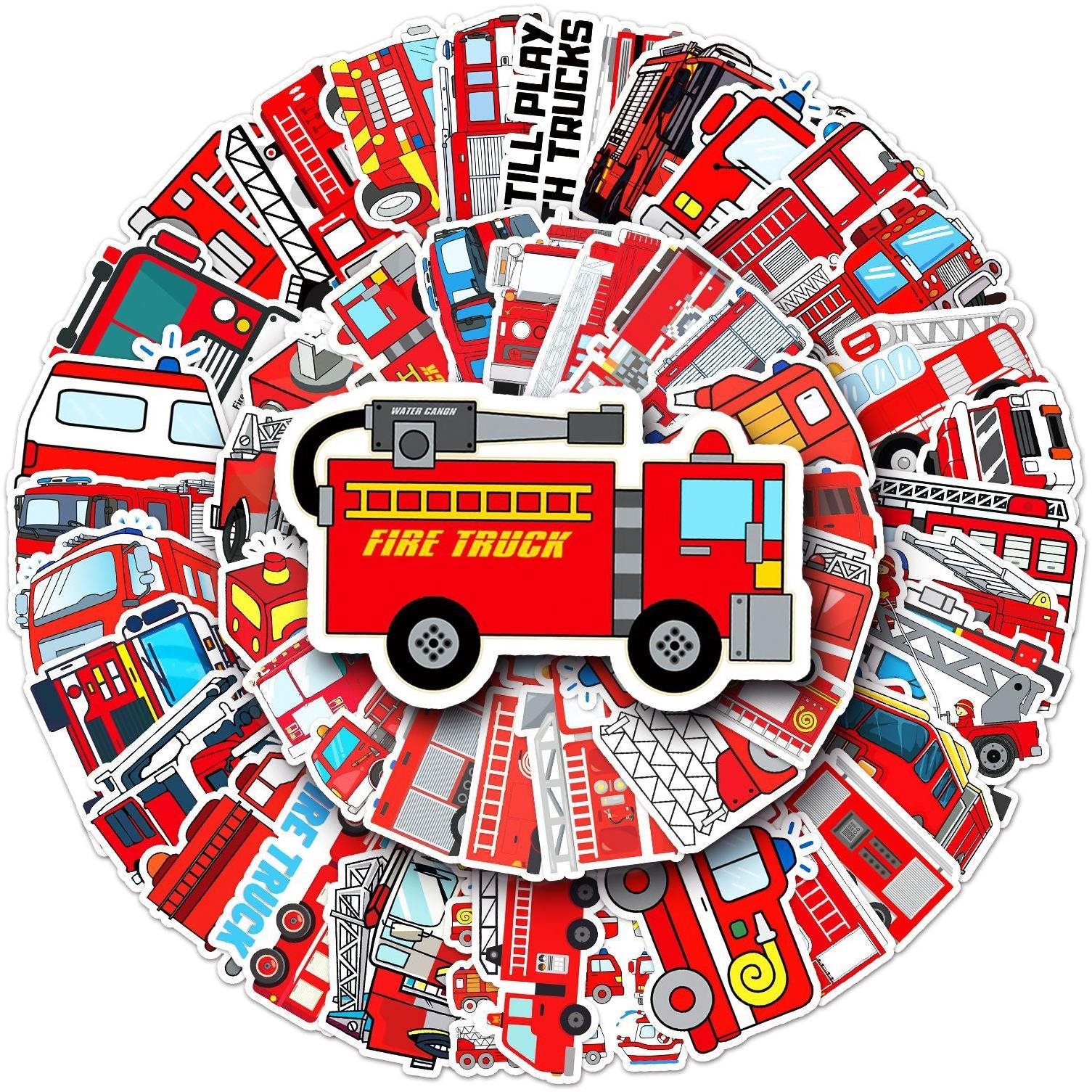 ANNAM Samolepky Hasičská Auta 50 ks - odlišné samolepky