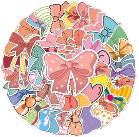 ANNAM Samolepky Mašle 50 ks - odlišné samolepky