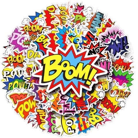 ANNAM Samolepky Boom 50 ks - odlišné samolepky