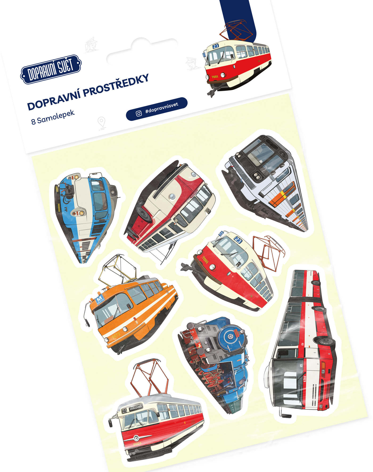 Dopravní svět - Samolepky vozů, 8 ks