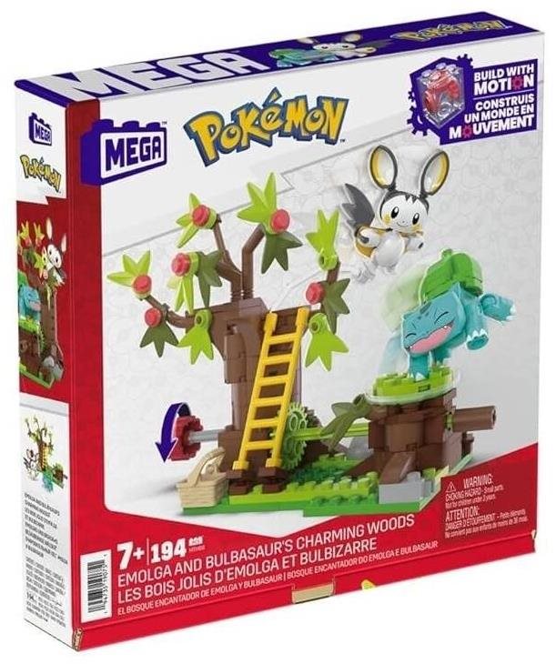 Mattel Mega Construx Pokémon Emolga a Bulbasaur's v čarovném lese