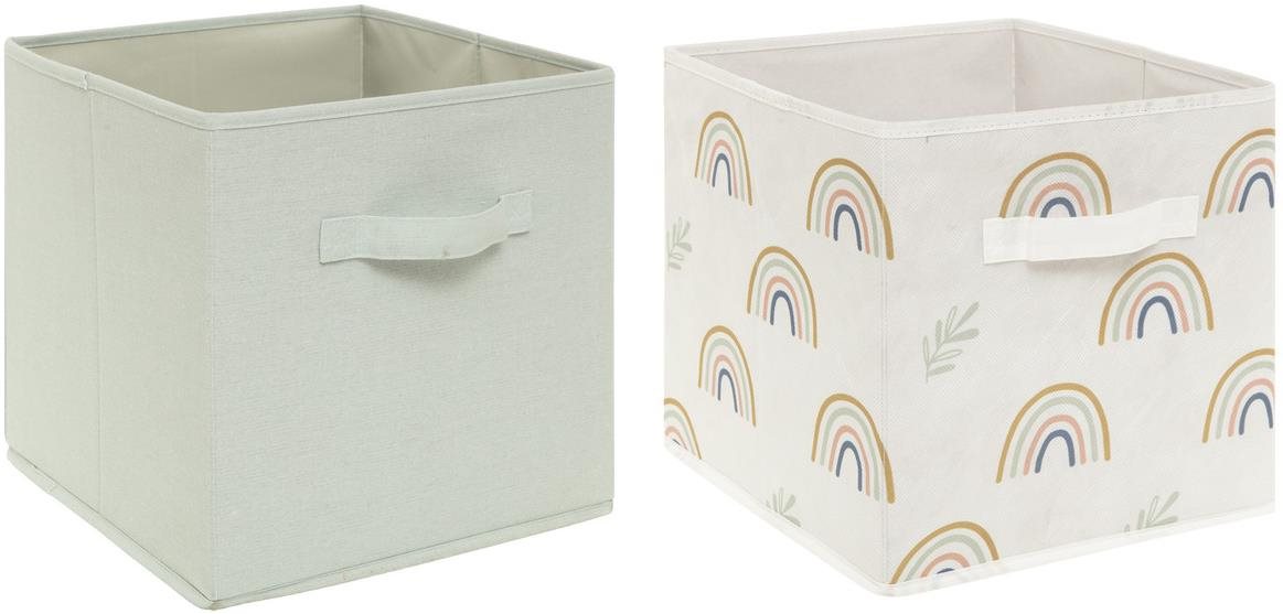 Atmosphera for Kids Úložné boxy na hračky Duha, zelené 2 ks