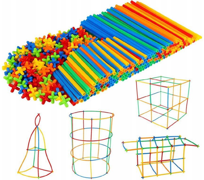 TopKing Brčková stavebnice 400 kusů, kreativní 3D stavebnice pro děti od 3 let