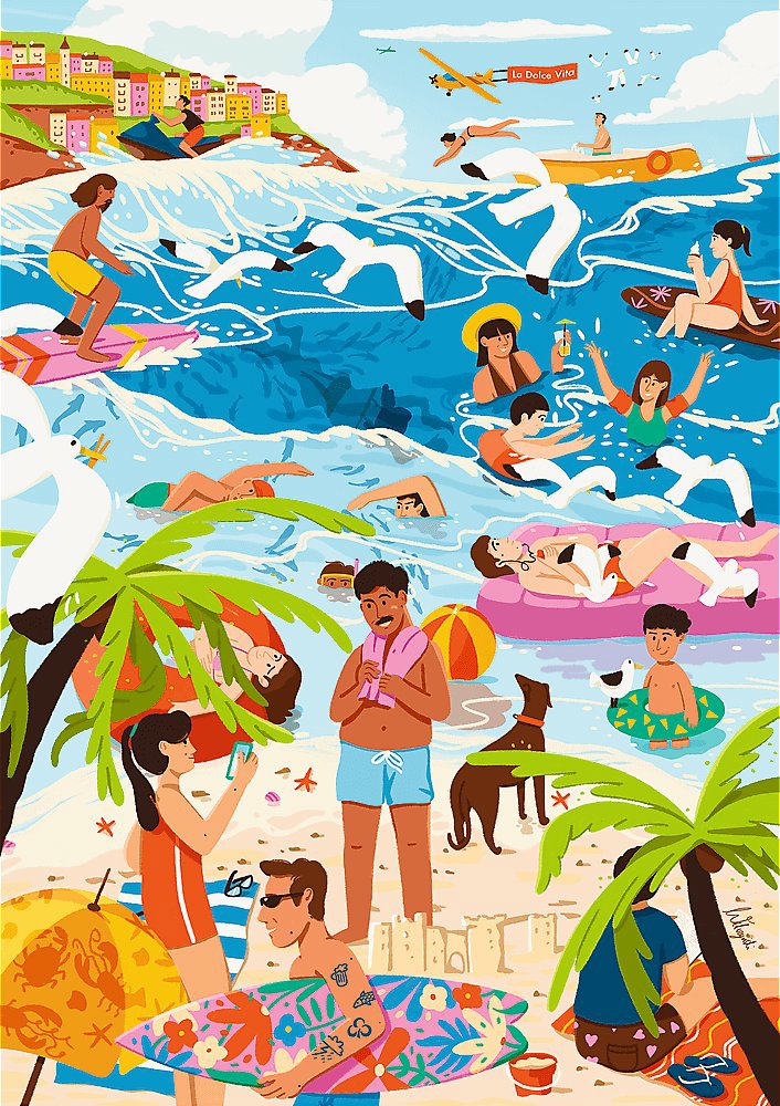 TREFL Puzzle Premium Plus The Art of Colour: V horkém létě 1000 dílků