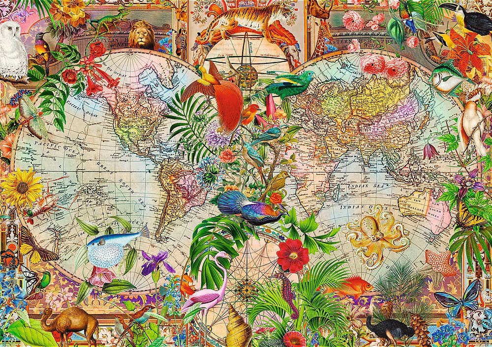 TREFL Puzzle Premium Plus Tea Time: Antická mapa světa 1000 dílků