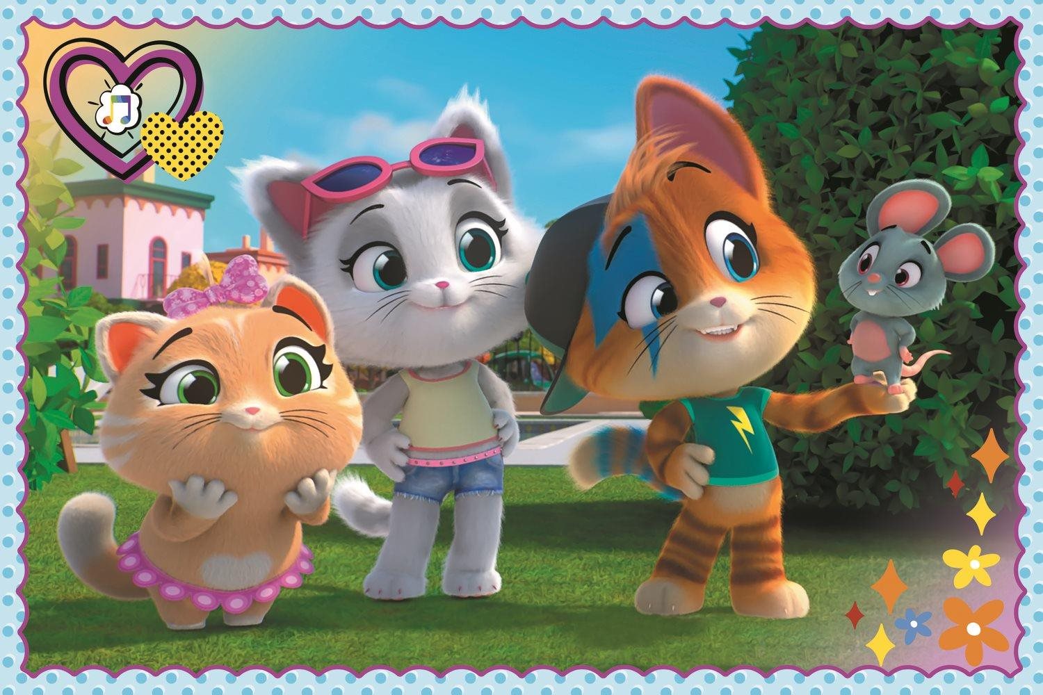 Trefl Puzzle 44 koček: Hra s kamarády 60 dílků