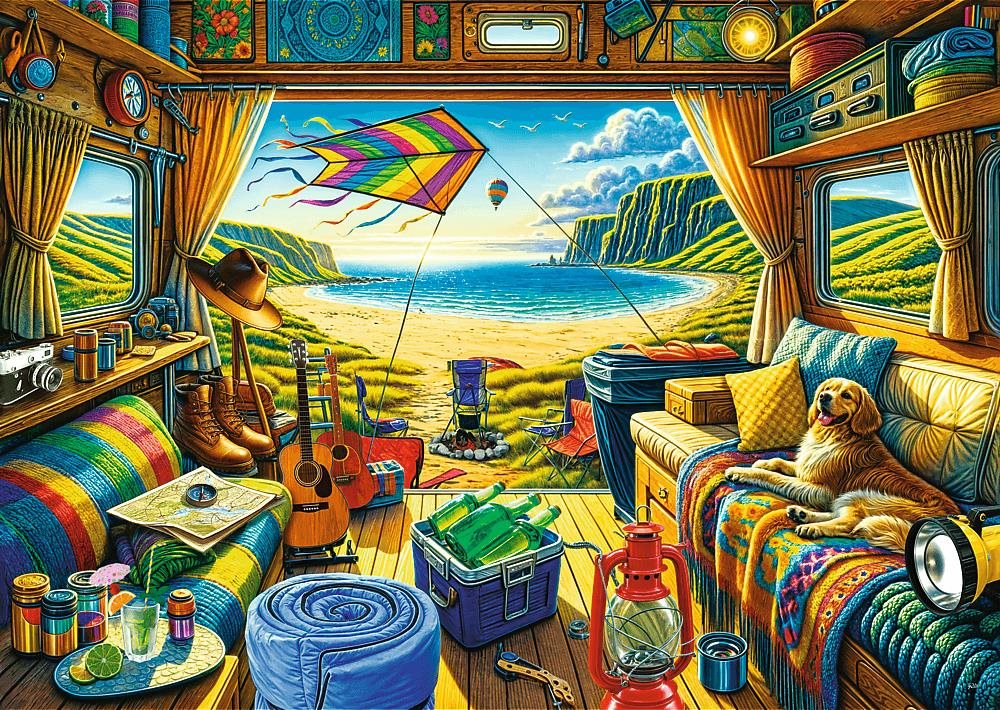 Trefl Puzzle Premium Plus Tea Time: Cestování karavanem1000 dílků