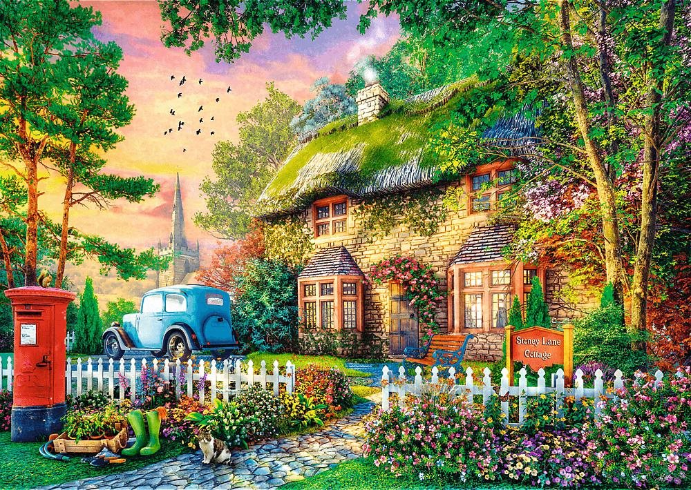 Trefl Puzzle Premium Plus Tea Time: Stoney Lane Cottage 1000 dílků