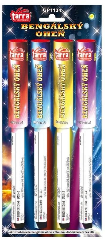 TARRA Bengálský oheň pochodeň - 4 barvy 4 ks