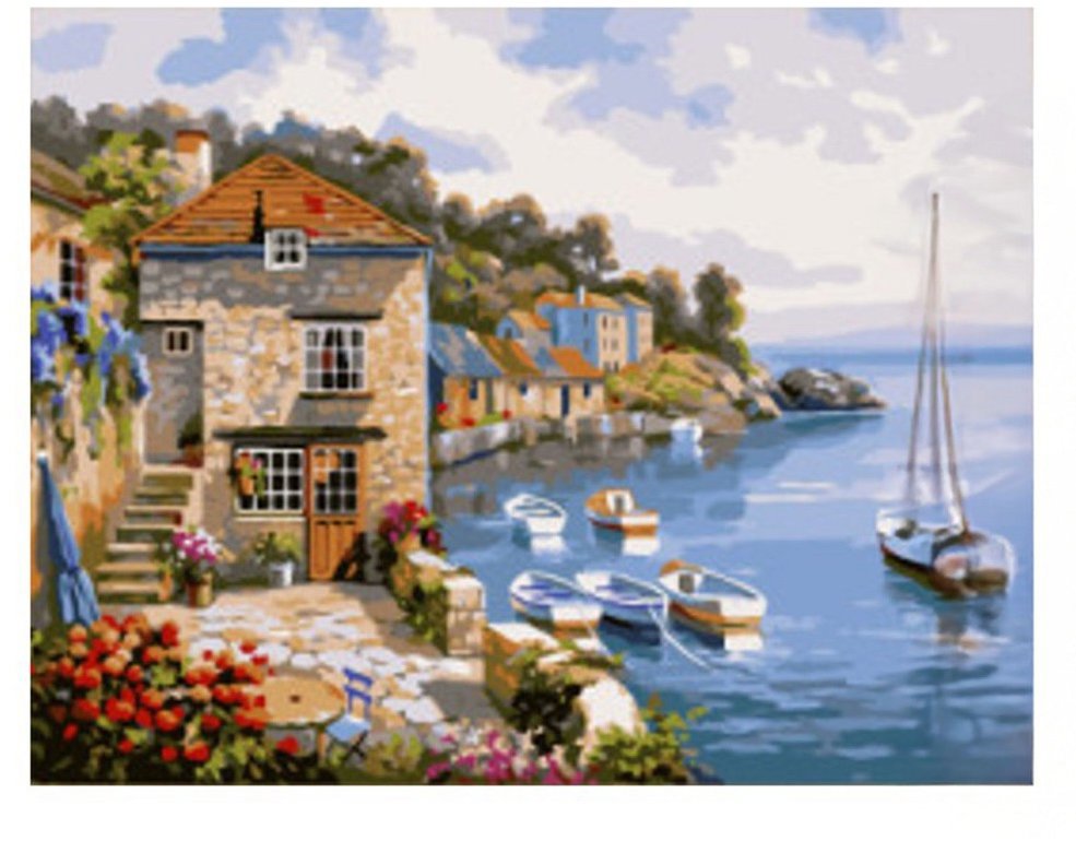 Vikpap Malování podle čísel, plátno 40 × 30 cm - Malebný přístav