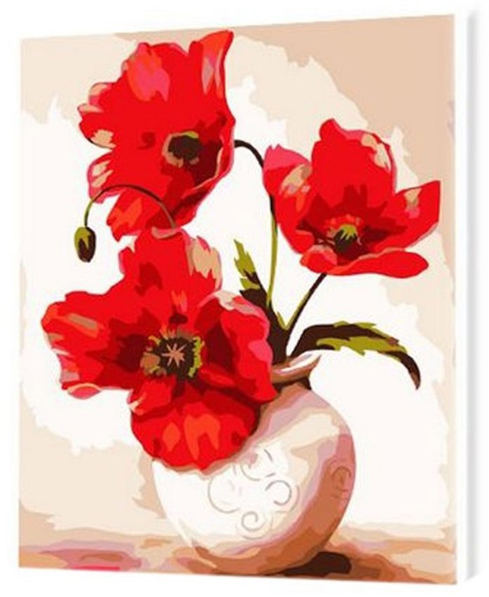 Vikpap Malování podle čísel, plátno 40 × 50 cm - Vlčí máky ve váze