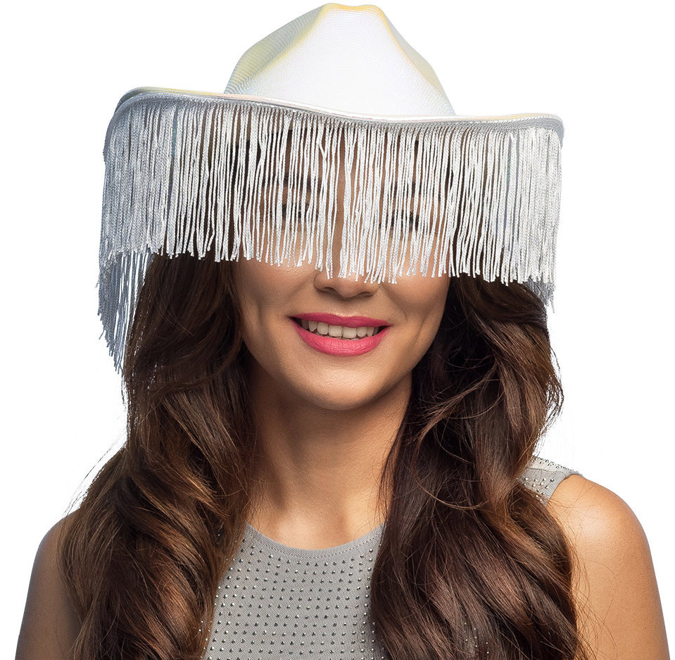 Boland Dámský kovbojský klobouk s třásněmi bílý