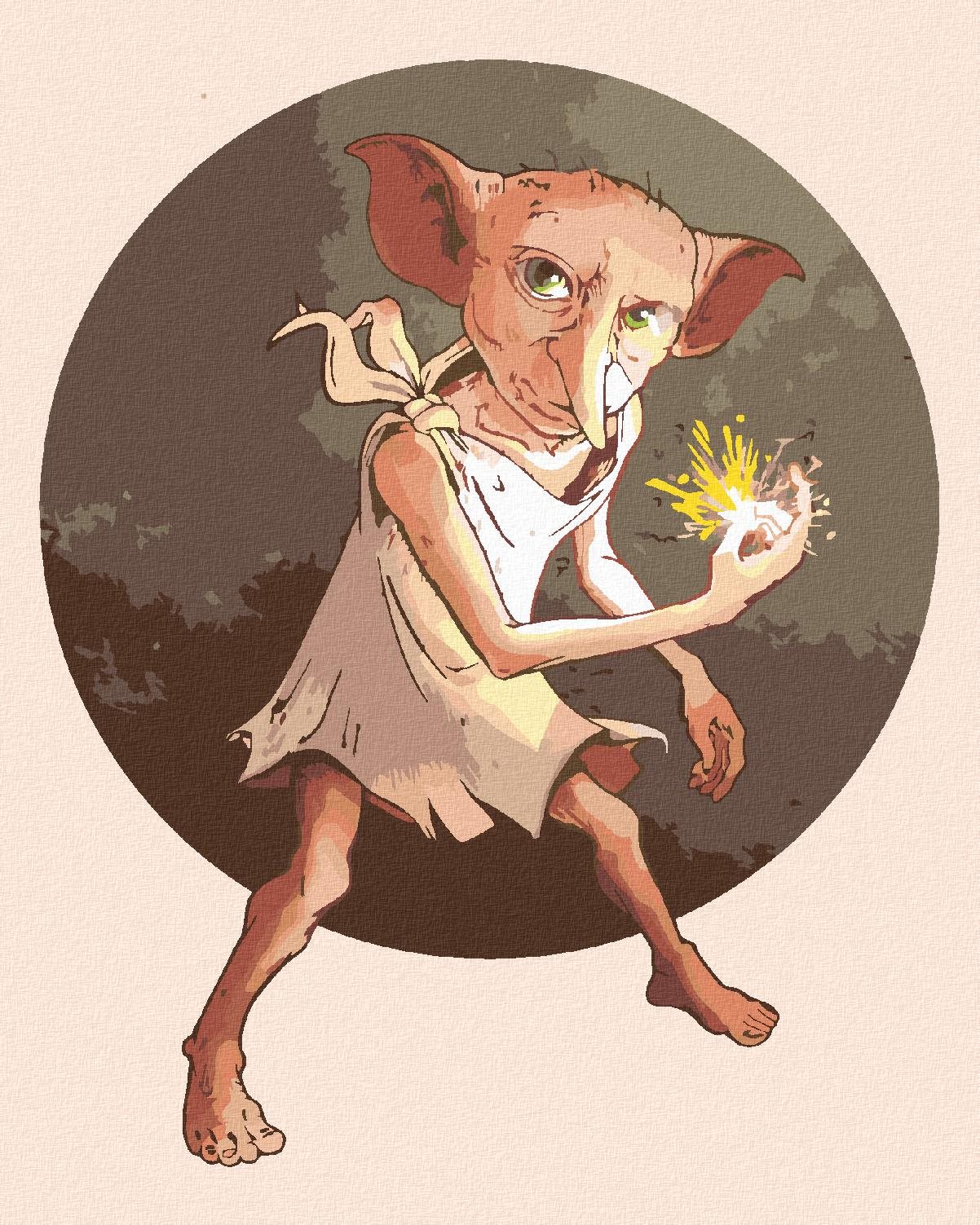 Zuty - Dobby (harry potter), 40×50 cm, vypnuté plátno na rám