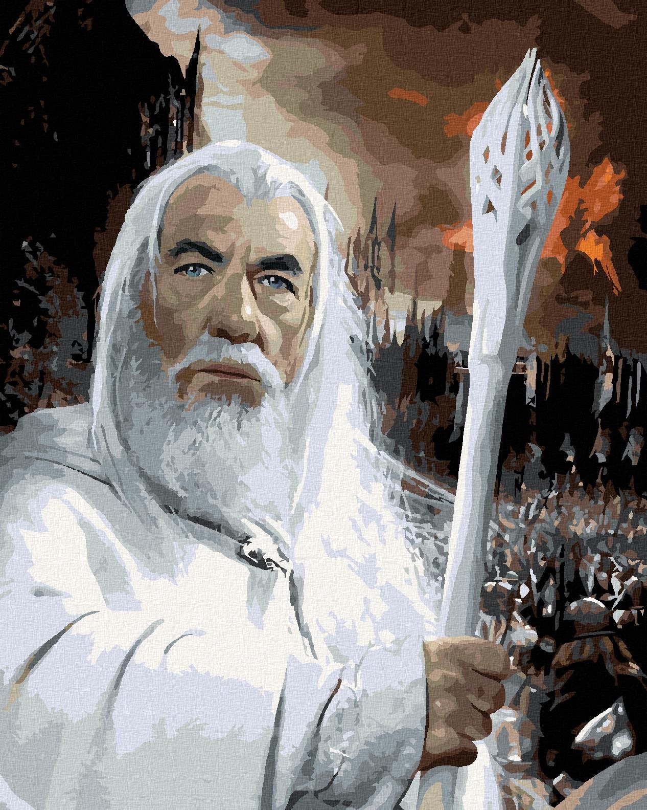 Zuty - Gandalf portrét (pán prstenů), 40×50 cm, vypnuté plátno na rám