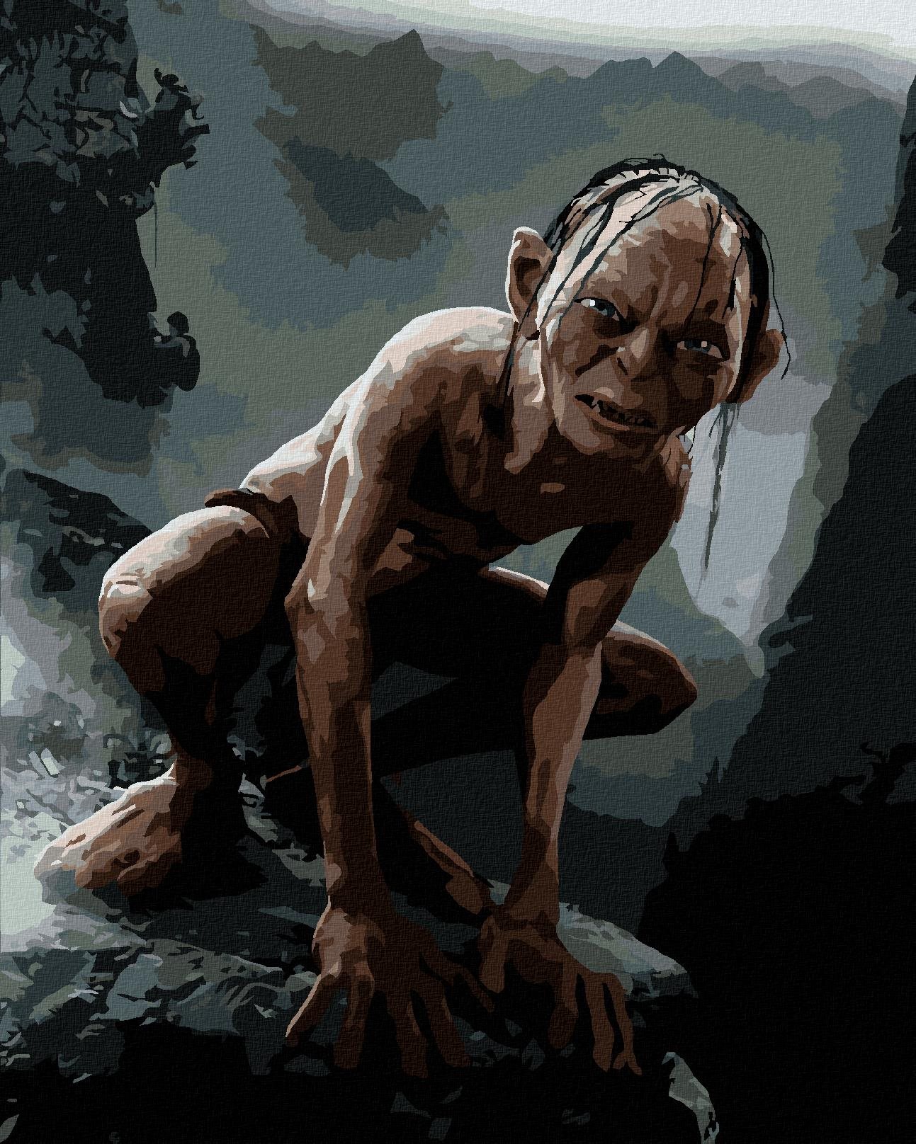 Zuty - Glum (pán prstenů), 40×50 cm, vypnuté plátno na rám
