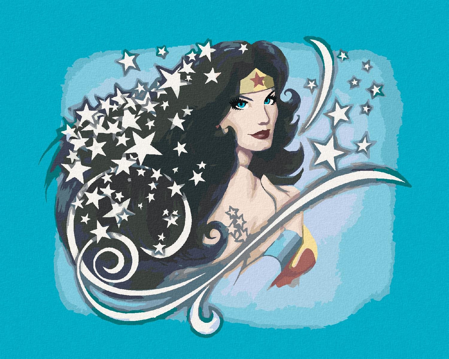 Zuty - Hvězdná wonder woman, 40×50 cm, vypnuté plátno na rám