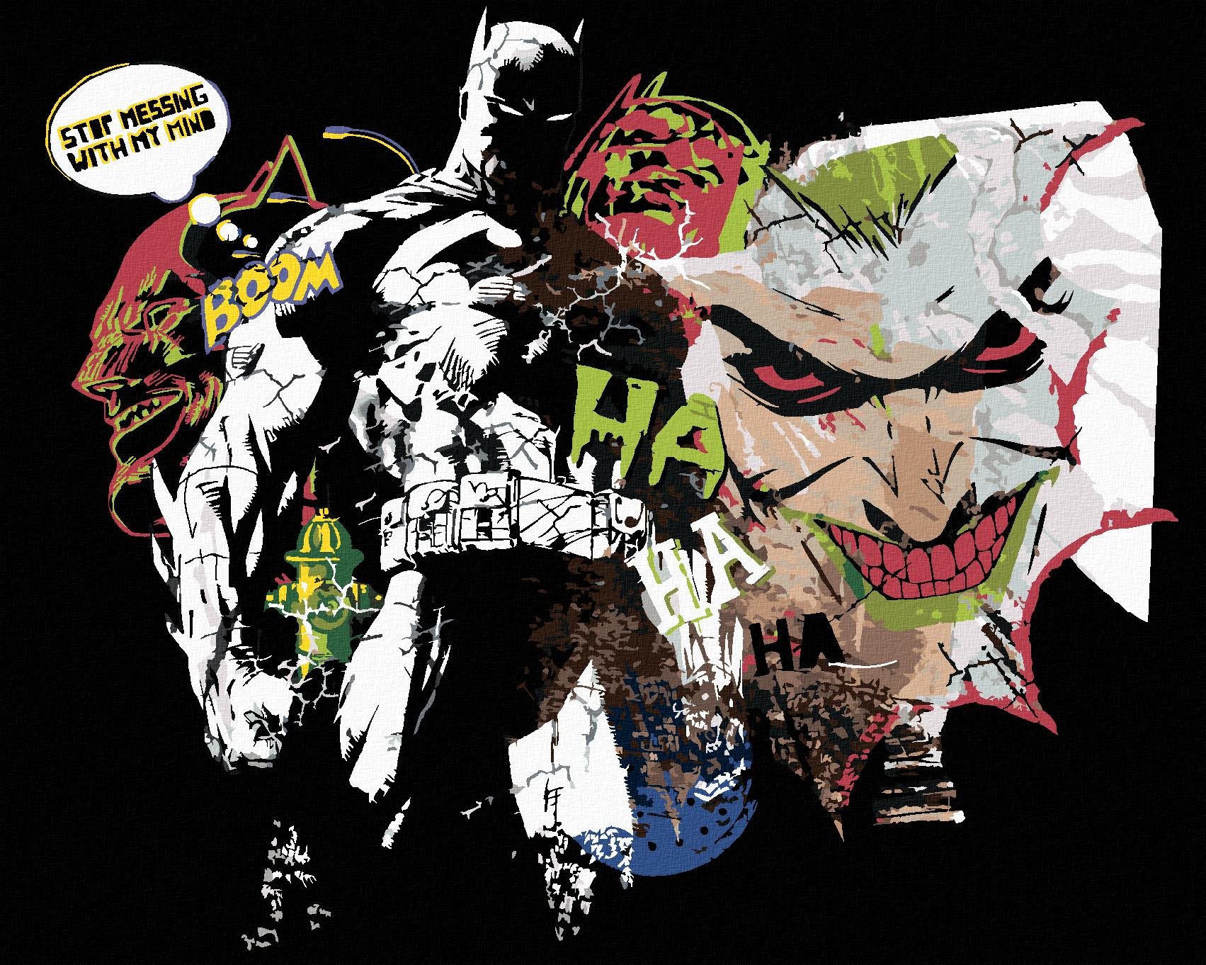 Zuty - Batman a joker komiks, 40×50 cm, vypnuté plátno na rám