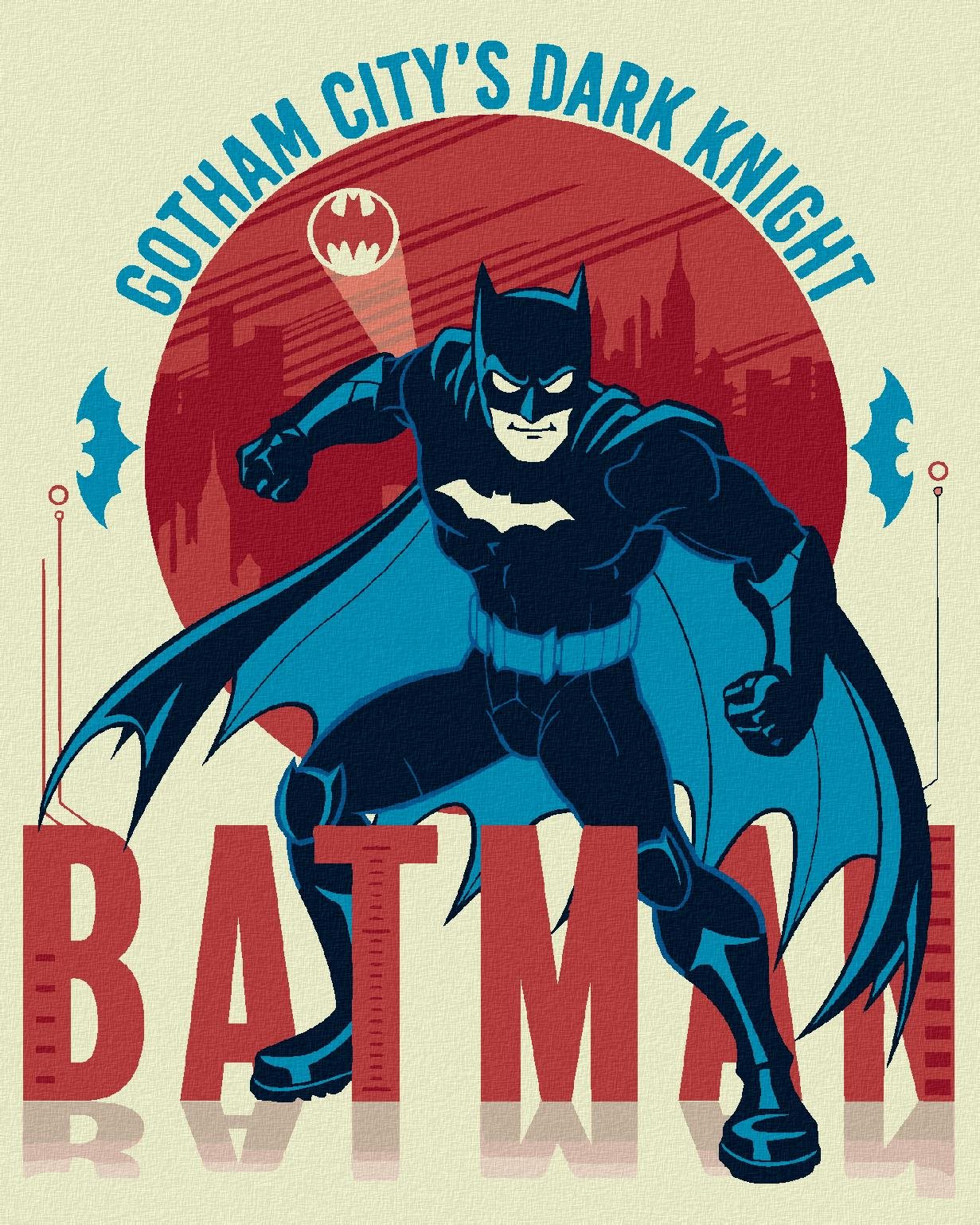 Zuty - Kreslený batman II, 40×50 cm, vypnuté plátno na rám