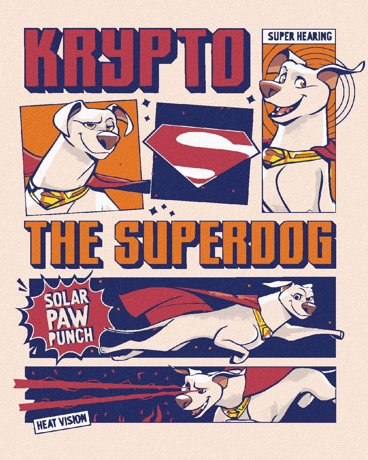 Zuty - Krypto the superdog plakát (dc liga supermazlíčků), 40×50 cm, vypnuté plátno na rám