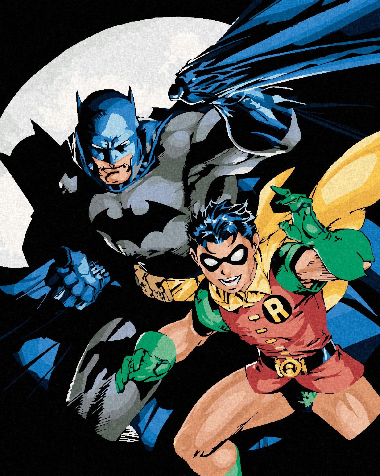 Zuty - Batman a robin, 40×50 cm, vypnuté plátno na rám